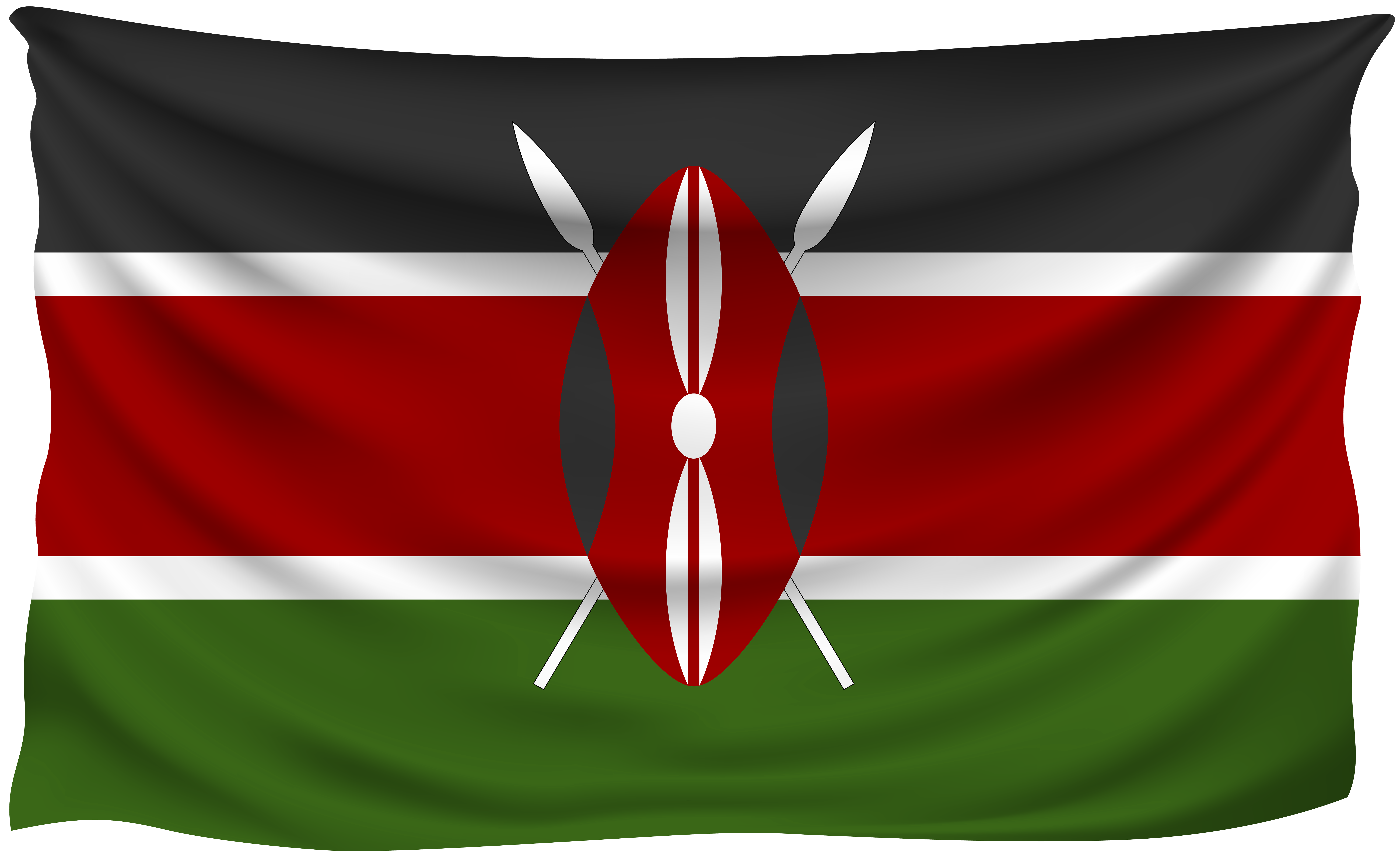 Kenya Wrinkled Flag.