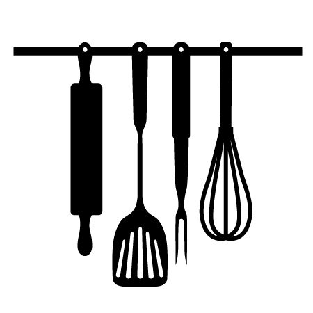 Kitchen Tools Clipart Black And White.