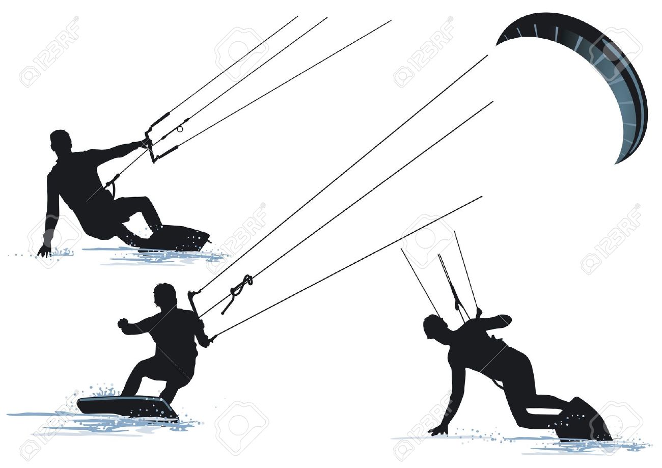 Kite Surfing Clipart.