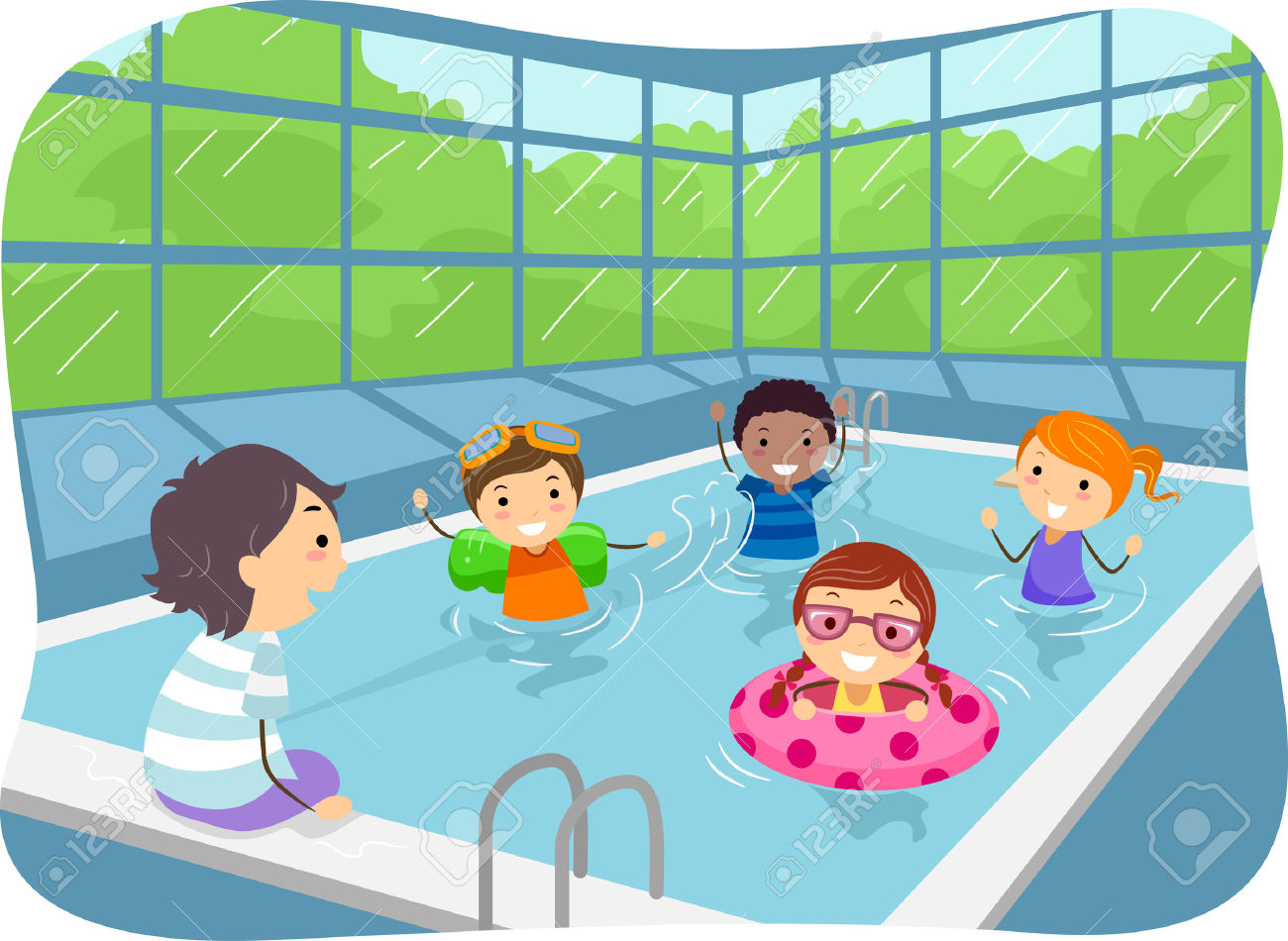 Kids Swimming Clipart Free.