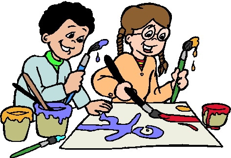 Kids Making Art Clipart.