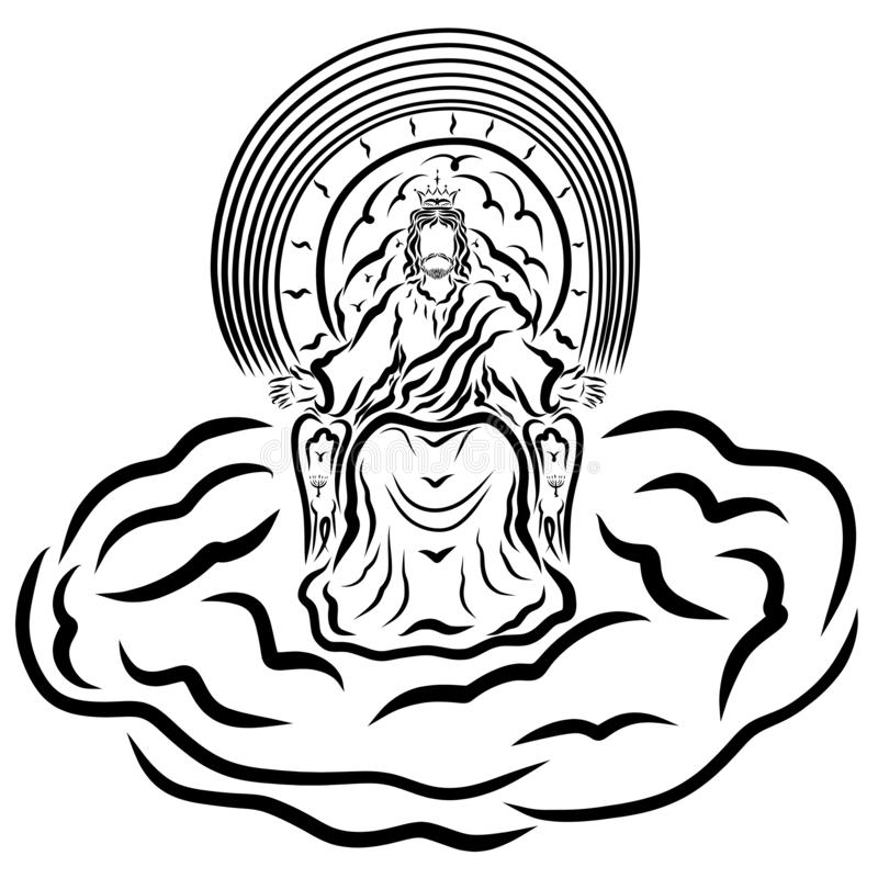 Jesus Throne Stock Illustrations.