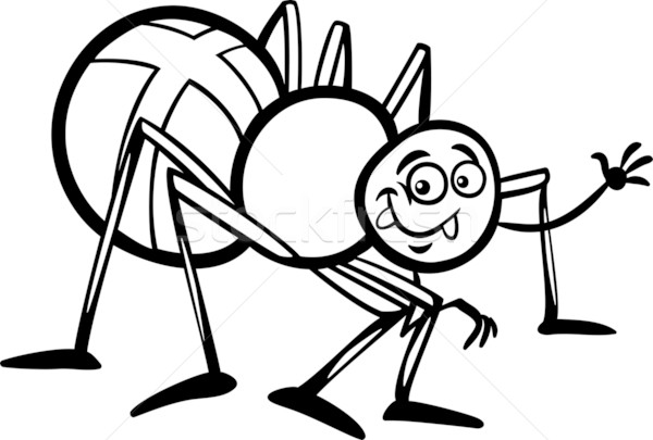 cross spider cartoon for coloring book vector illustration © Igor.