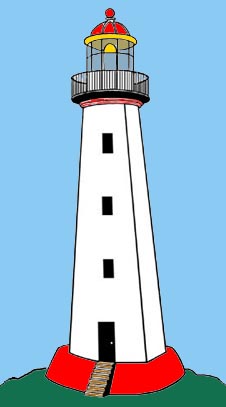 Blue Light House Clipart.