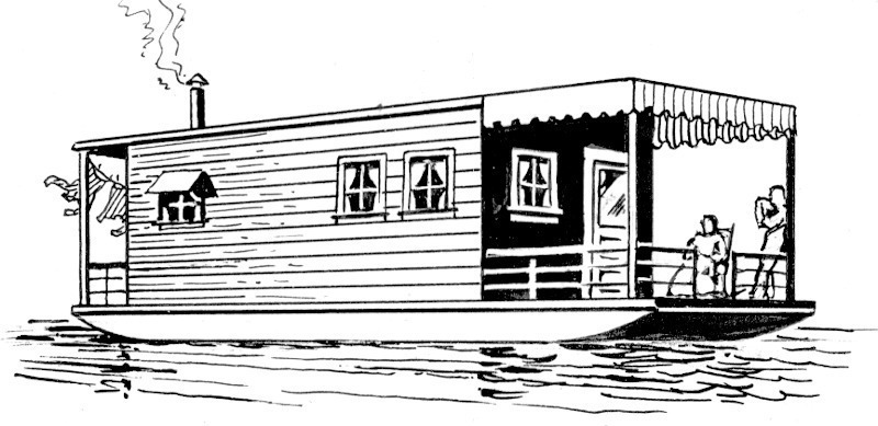 Clipart Of Houseboat.