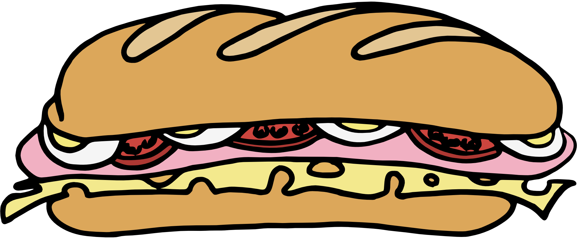 Black and white hoagie clipart.