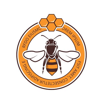 Retro beekeeper, honey, bee vector logo Clipart Image.