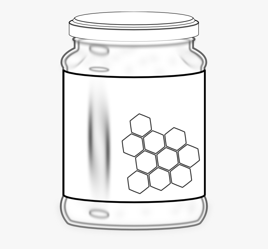 Honey Jar Black And White Png.