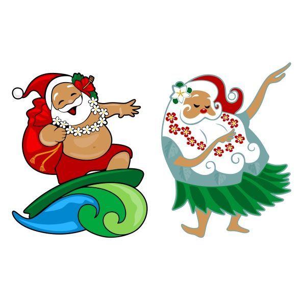 Kết quả hình ảnh cho Cute Hawaiian Santa VECTOR.