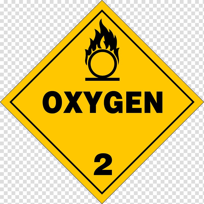 HAZMAT Class 2 Gases Oxygen Placard Dangerous goods, Oxygen s.