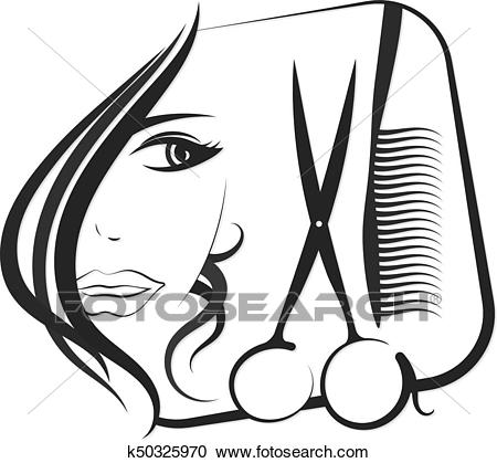 Profile girls for beauty and hair salon Clipart.