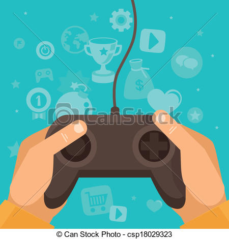 Vector Illustration of Vector online game concept.