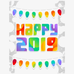 Happy New Year Word Art Png Transparent Image , Transparent Cartoon.