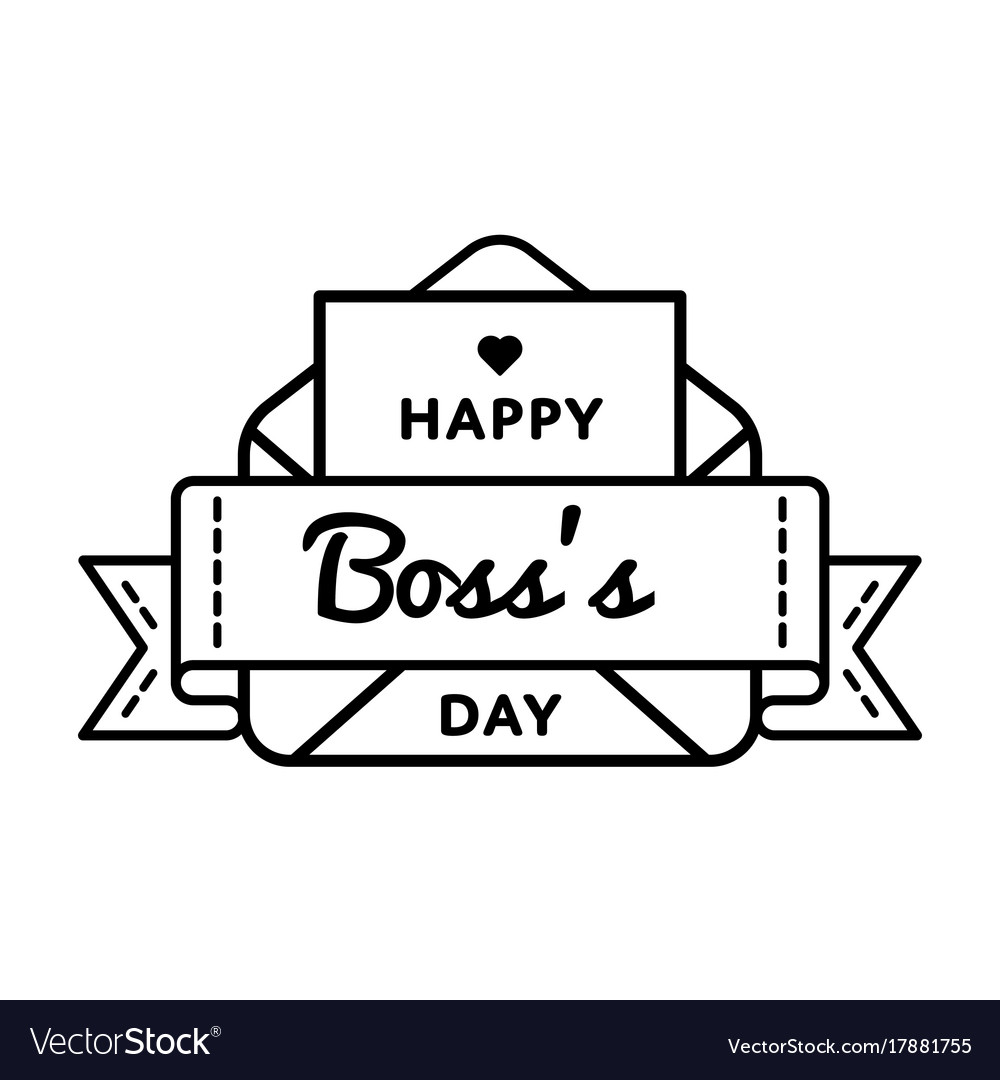 Happy boss day greeting emblem.