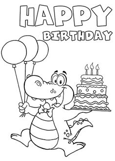 happy birthday clip art black and white 4.