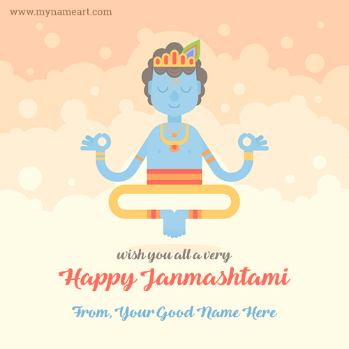 Wish You All A Very Happy Janmashtami Image With Name.