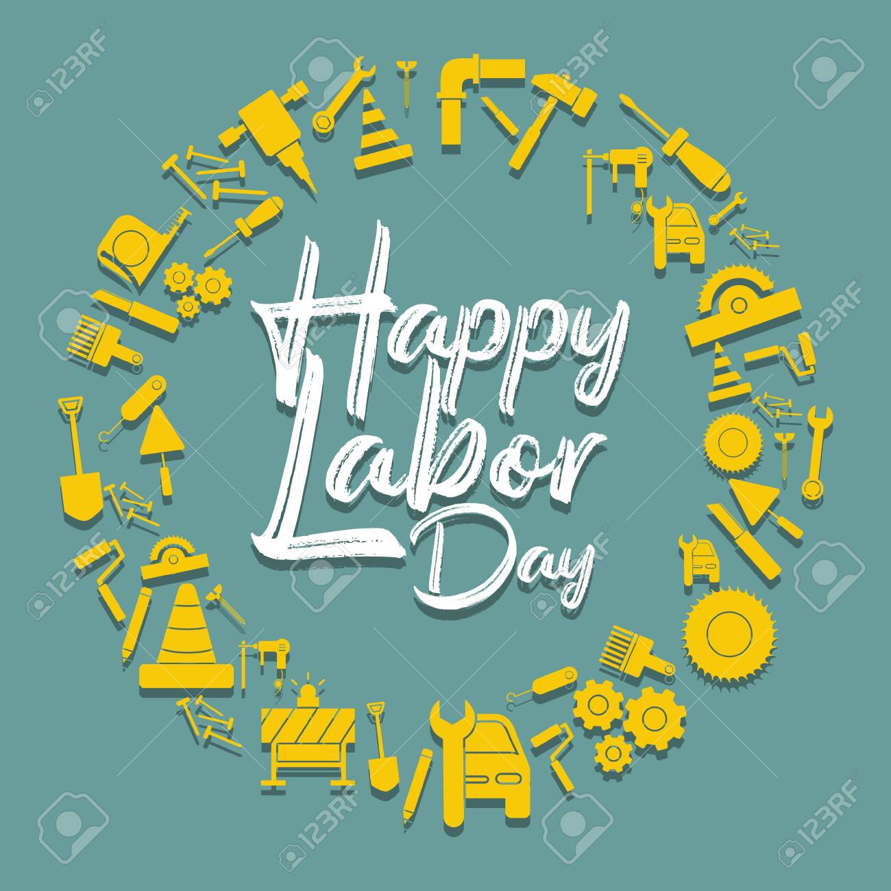 Happy Labor Day banner. Design template elegant with clip art...