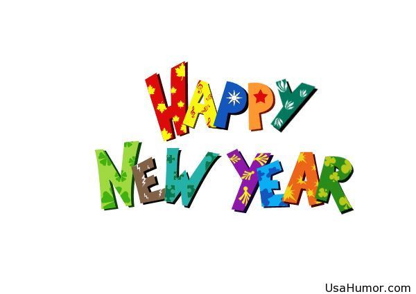 Happy new year for kids clip art.