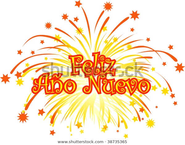 Graphic Depicting Happy New Year Spanish Stock Vector (Royalty Free.