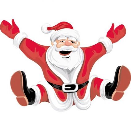 happy santa claus on christmas clip art vector.