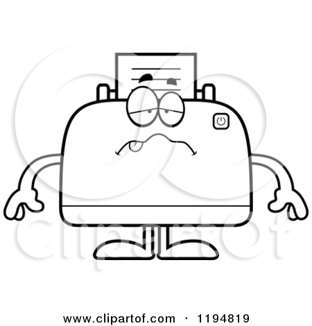 Cartoon of a Happy Printer Mascot.