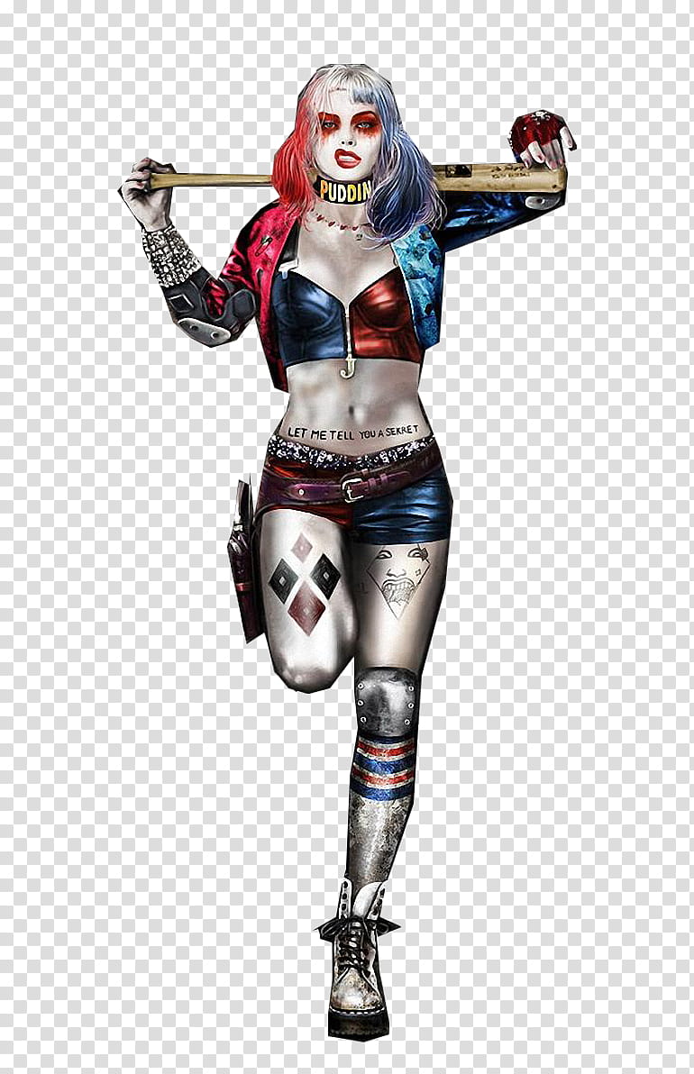 Harley Quinn Suicide Squad Red and Blue transparent.