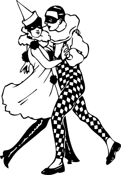 Harlequin Dancers clip art Free vector in Open office drawing svg.