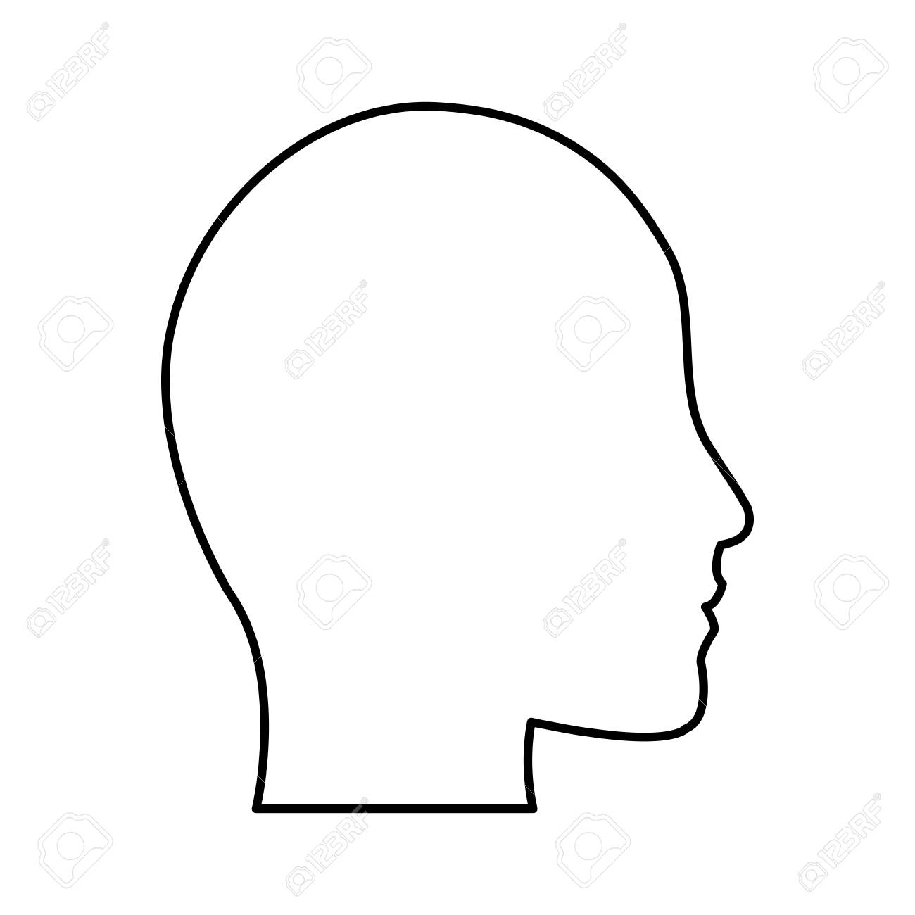 human head profile silhouette icon image vector illustration...