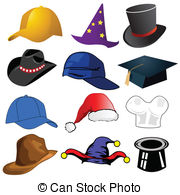 Vectors Illustration of various vector hats.