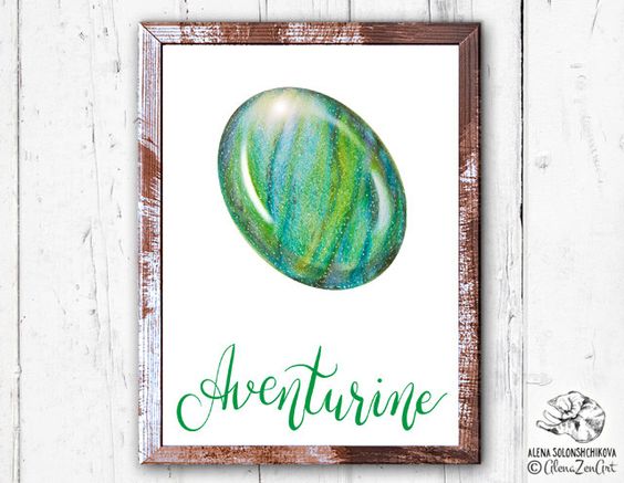 Buy 1 Get 1 Free Print art Aventurine Rose Quartz Heart Chakra.