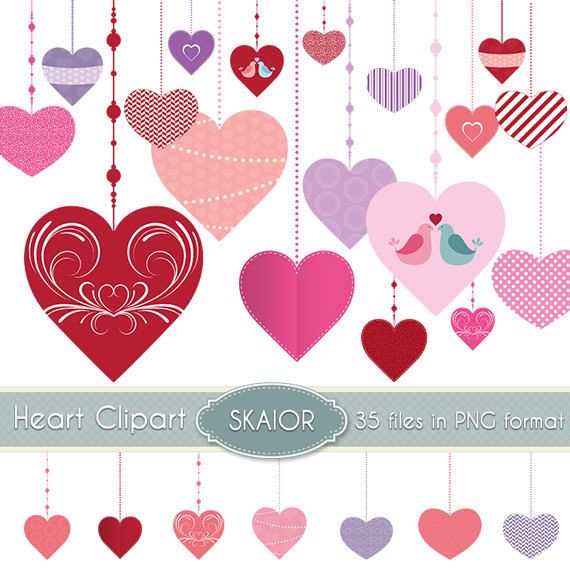 Heart Clipart Hearts Bunting Clip Art Valentines Garland.