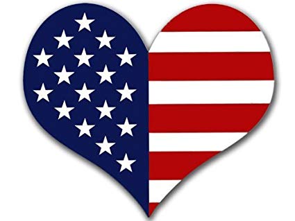 Heart Shaped American Flag Sticker (USA Made Patriotic Patriot Love).