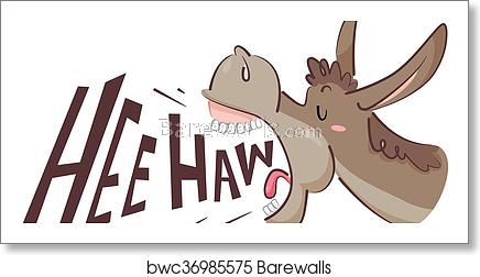 Donkey Hee Haw art print poster.