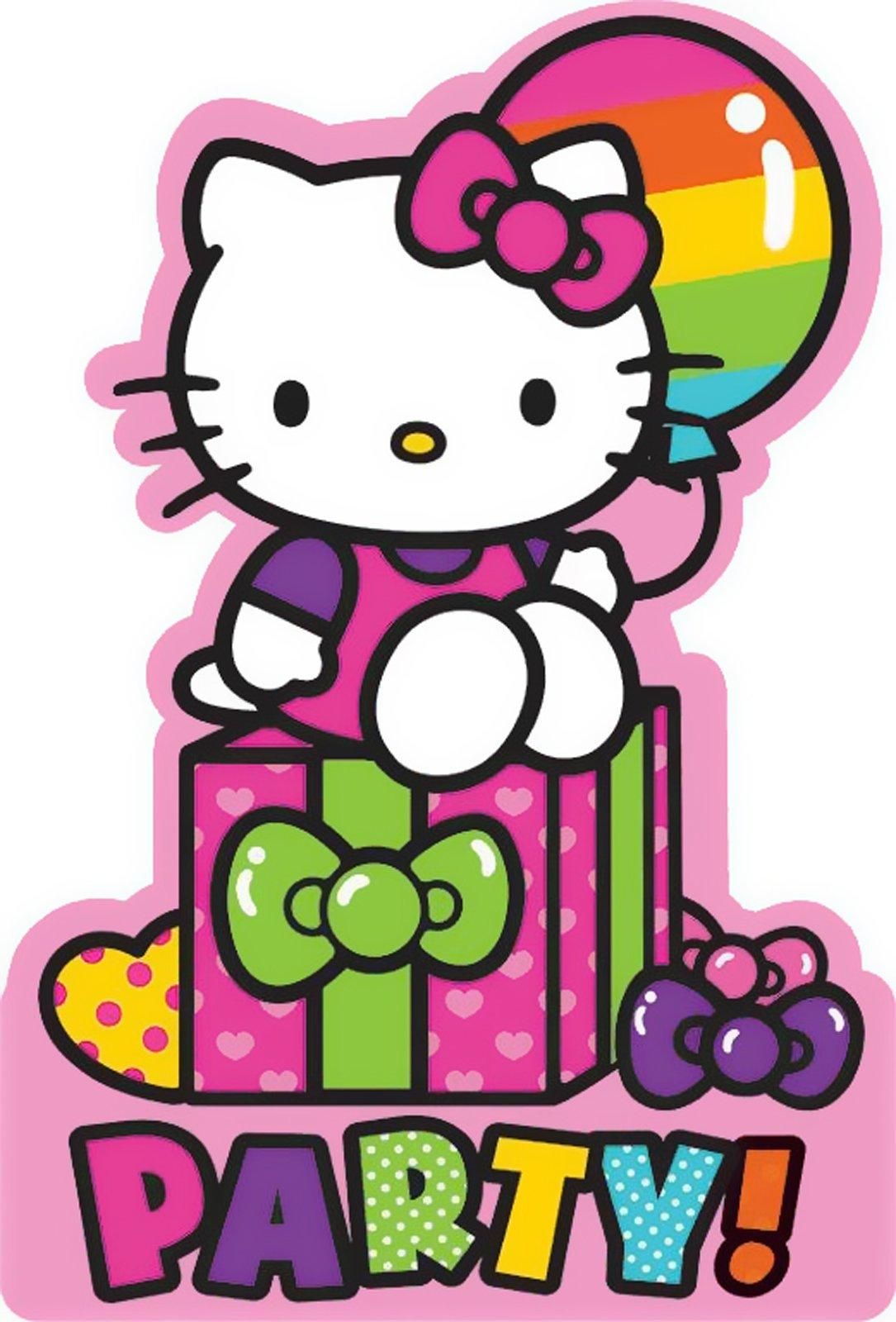 Hello Kitty Rainbow Invitations (8 Pack).