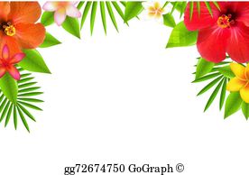 Hibiscus Border Clip Art.