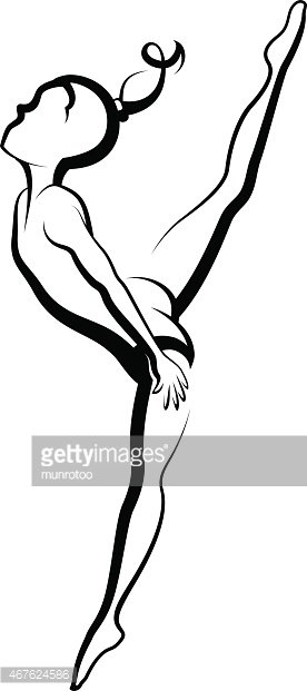 Gymnast High Kick Clipart Image.