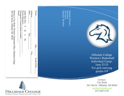 Hillsdale College Women\'s Basketball Individual Camp: June.