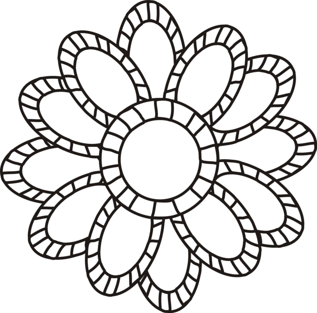 Flower Clip Art Coloring Pages.