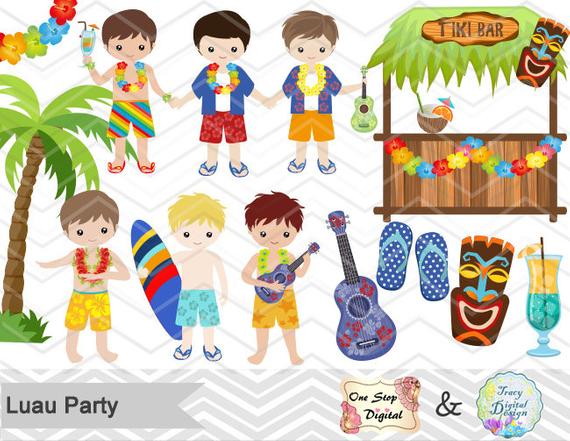 Digital Luau Boy Clipart, Instant Download Hawaii Clip Art, Tiki Party  Clipart, Hawaiian Clip Art, Hula Party Boy Clip Art, 0171.