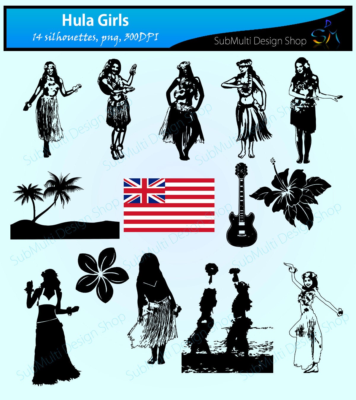 Hula girls silhouette svg / hawaii silhouette / hawaii girls silhouette /  hawaii beauty / silhouette svg cut / clipart / instant download.