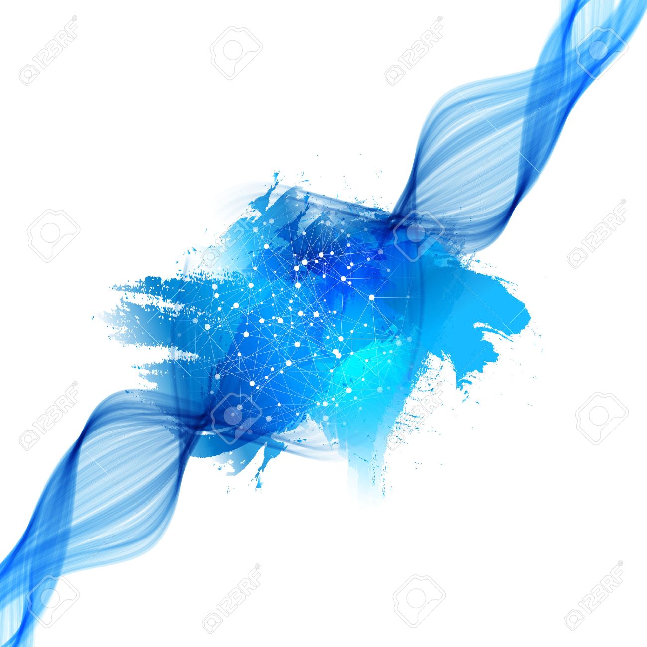 Fondo abstracto de la onda. Vector línea de humo azul..