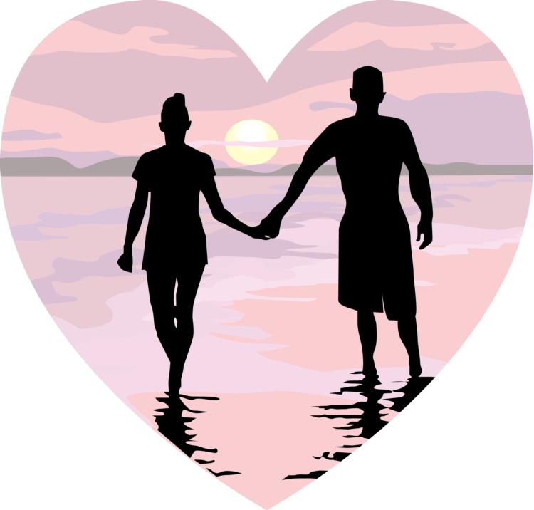 Husband And Wife Holding Hands Clipart.