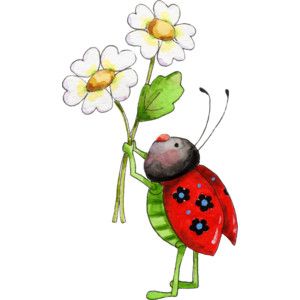 illustrated ladybug art.