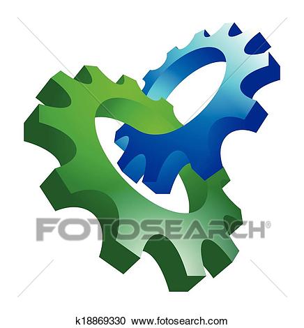 Interlocking gears Clipart.