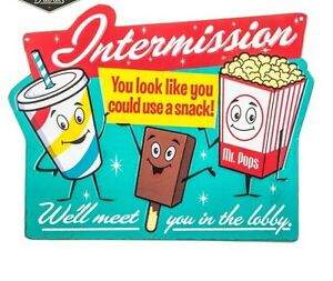 Details about Intermission Embossed Sign Movie Theater Wall Art Home Decor  SIGN New.