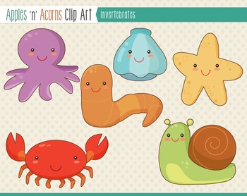 Invertebrate Animals Clip Art.