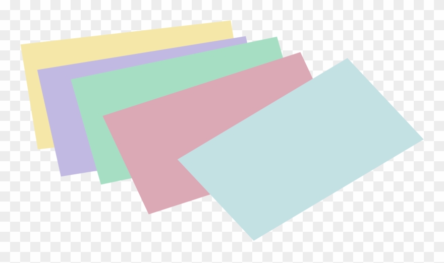 Stack Of Unlined Colored Index Cards.