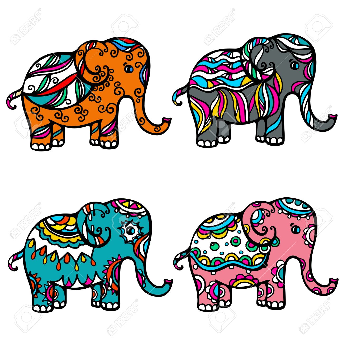 dibujo elefante indio.