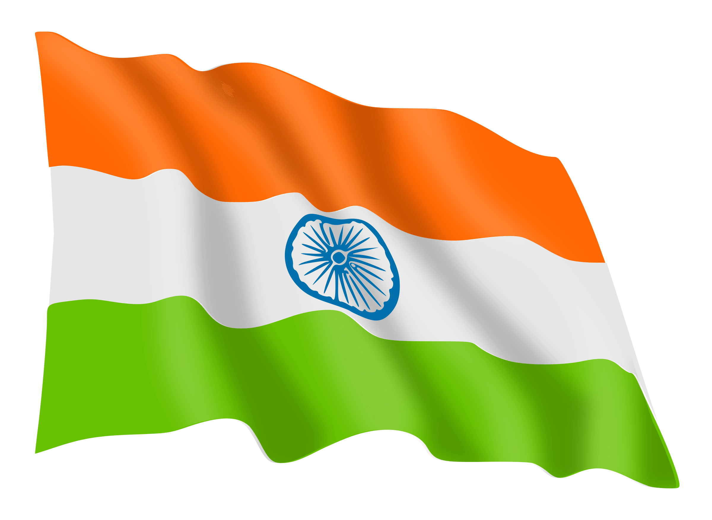 Wave India Flag transparent PNG.