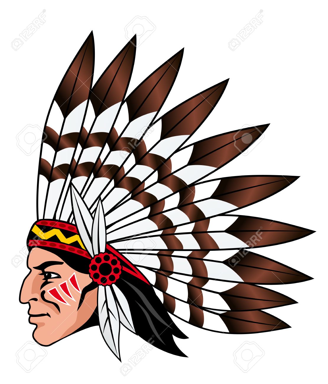 Indian chief clip art.